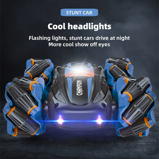 COWIN RC Stunt Car, 360° Spins Remote Control Car, 4WD RC Car with Lights Toy Gift for Boys Girls Kids