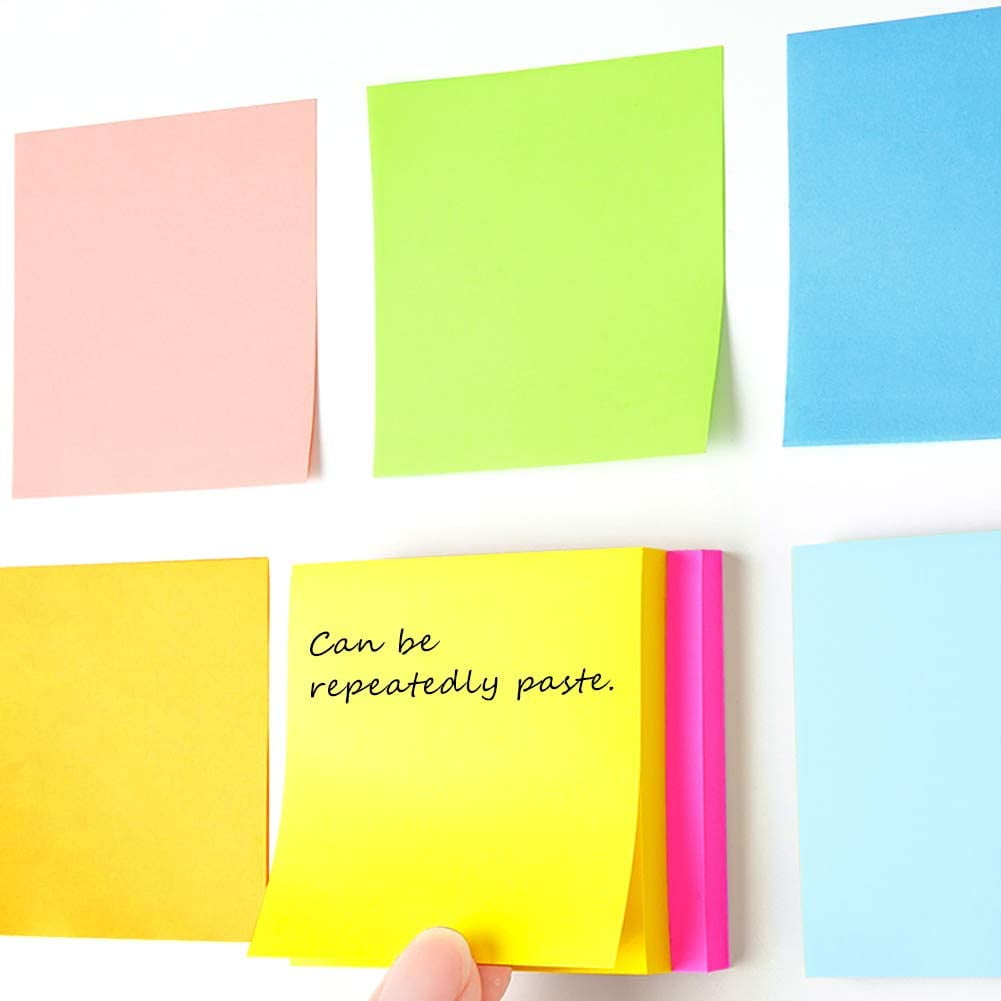 Sticky Notes 3x3in, Sticky Pads Bulk Self-Stick Note Pads, 8 Pads Posted Notes Bright Colorful 100 Pad