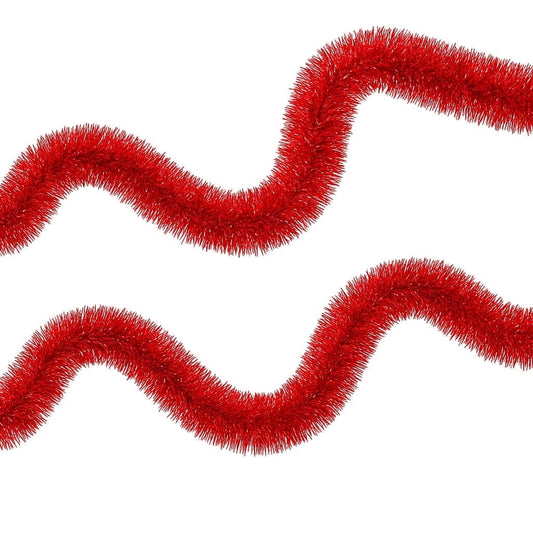 2 Pcs 50 Feet Christmas Tinsel Garlands, Metallic Twist Garland Hanging Garland Ornaments, for Christmas Tree Party Supplies, Indoor and Outdoor Decoration