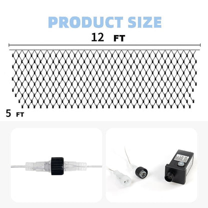 LED Christmas Net Lights,12ft x 5ft 360 LED 8 Modes Bush Mesh Lights Connectable,with Timer Waterproof for Christmas Indoor Outdoor Holiday Lighting Decorations, White