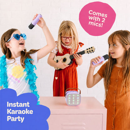 Mini Karaoke Machine with 2 Wireless Microphones Portable Mini Karaoke Machine for Kids for Christmas Party Gift