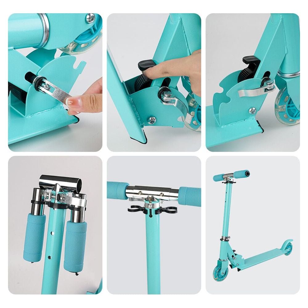 Kick Scooters Adjustable Height Handlebars Foldable with Light-up Wheels