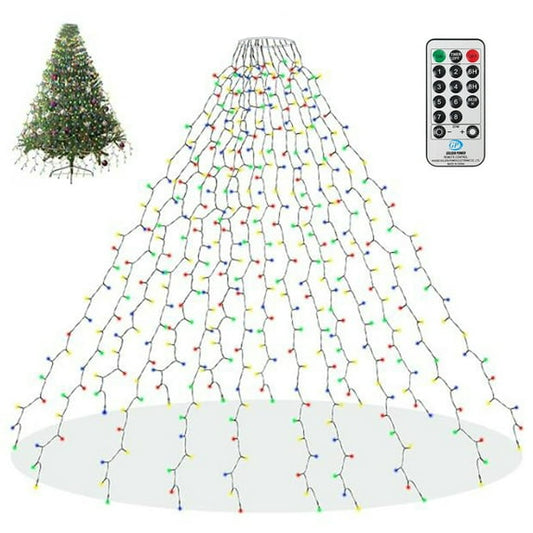 Uncahome 6.7 ft x 16 Christmas Tree Lights,416 LED Christmas Lights,Outdoor Indoor String Lights -Multi color