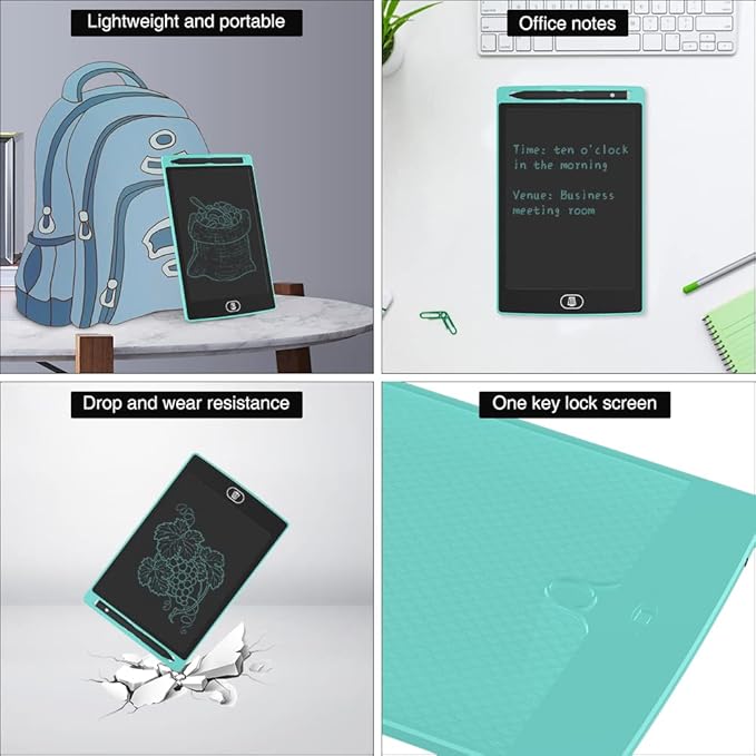 [2 Pack] LCD Writing Tablet,TIQUS 8.5 Inch Electronic Writing Board with Memory Lock Button, Environment Friendly Drawing Pad, for Adults, [Light Blue]