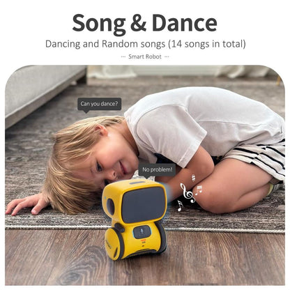 Kids Robot Toy, Smart Talking Robots, Gift for Boys and Girls Age 3+, Intelligent Partner And Teacher, with Voice Controlled And Touch Sensor, Yellow