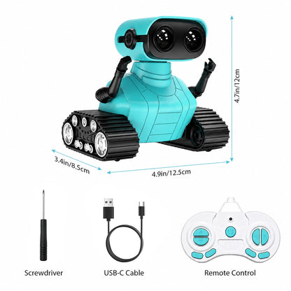 Swfoer Robot Toys for Kids,Remote Control Robot Toy, Rechargeable RC Robot for Boys Girls with Music and LED Eyes, Gift for Children Age 3 Years and Up, Blue