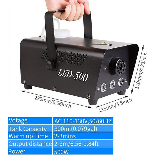 Uncahome Fog Machine,Smoke Machine with 13 Colorful LED Lights,500W and 3000CFM Smoke Sprayer with Remote,Outdoo&Indoor Fogger for Halloween,Party and Stage Effect
