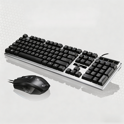 Gaming Keyboard and Mouse Combo, 104 Key Computer PC Gaming Keyboard for PC/Laptop (Black)