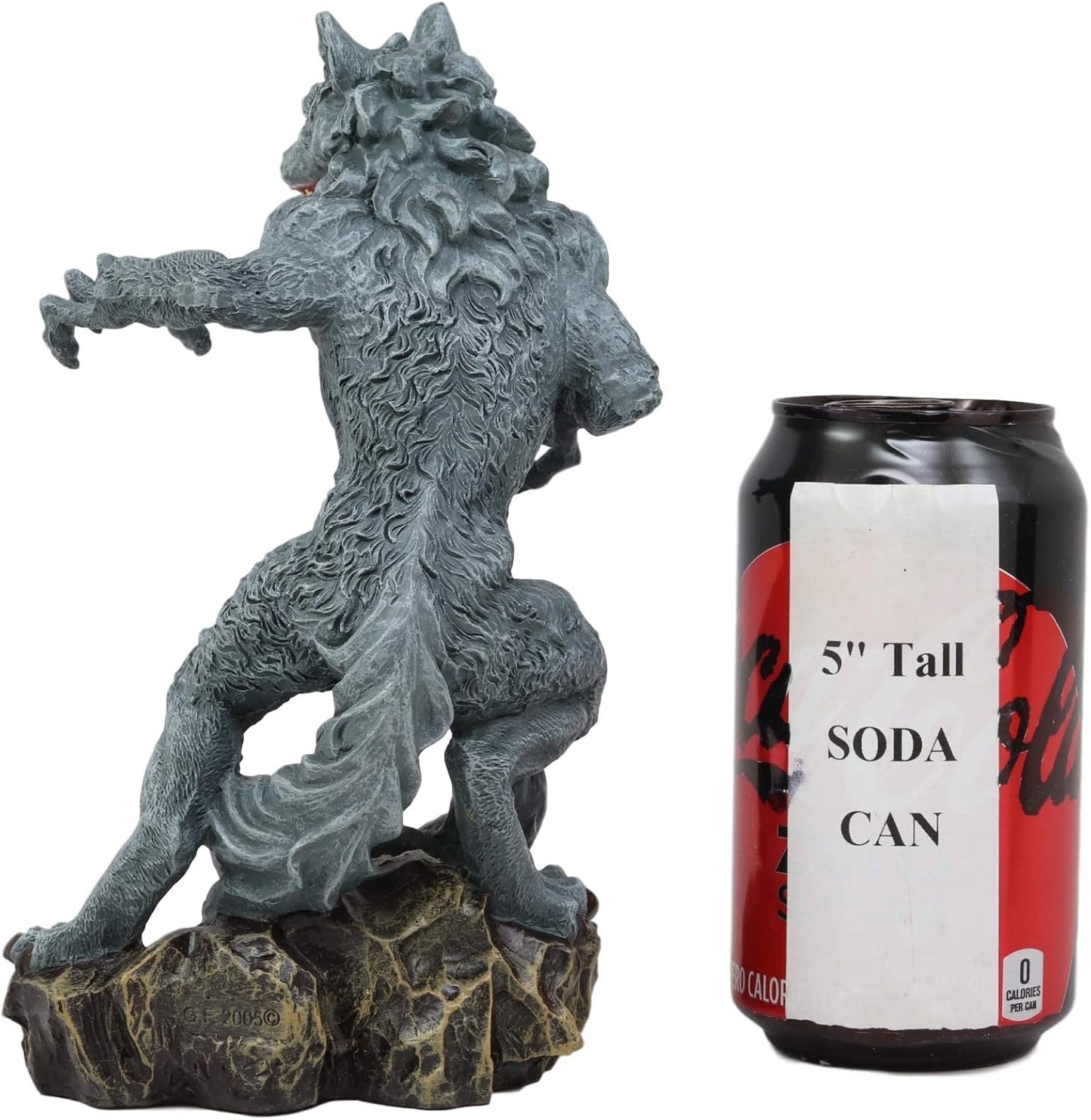 Gothic Werewolf Tea Light Candle Holder Statue Lycan Beast Wolf Man Figurine Werewolves Direwolf Fantasy Decor Sculpture for Halloween Underworld Macabre Mystic Decorative Candleholder