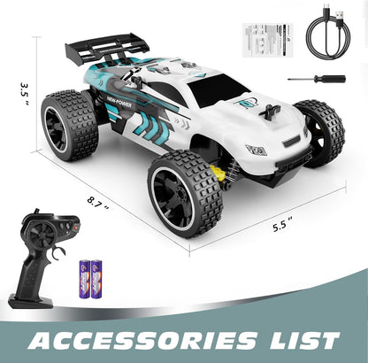 RC Cars Remote Control Car for Kids, 1:18 Scale 20 KM/H 2WD Offroad Buggy, 2.4GHz RC Racing Car with USB-C Easy Charging & 50 Mins Playtime, Toys Gifts for Boys & Girls