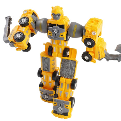 5 in 1 Take Apart Trucks Transform to Robot Construction Vehicles Set Transforming Robots for Kids Educational STEM Toys