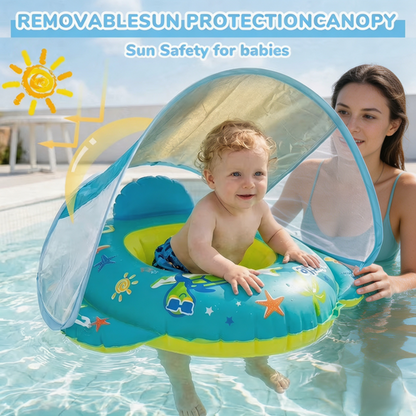 Pool Float Toys Baby Pool Float with Canopy Baby Float Infant Swimming Pool Float Sun Protection