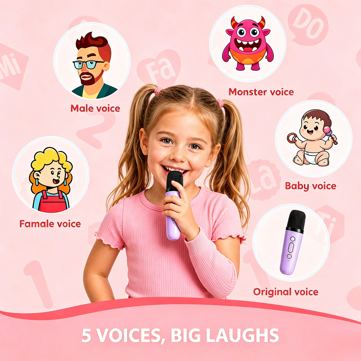 Mini Karaoke Machine with 2 Wireless Microphones Portable Mini Karaoke Machine for Kids for Christmas Party Gift