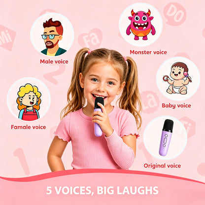 Mini Karaoke Machine with 2 Wireless Microphones Portable Mini Karaoke Machine for Kids for Christmas Party Gift