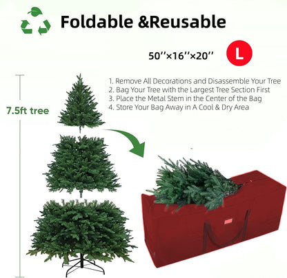 6 ft Christmas Tree Storage Bag , for Big Artificial Xmas Tree,Holiday Trees, Red