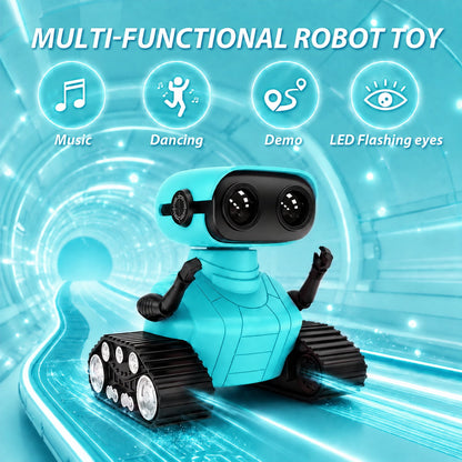 Swfoer Robot Toys for Kids,Remote Control Robot Toy, Rechargeable RC Robot for Boys Girls with Music and LED Eyes, Gift for Children Age 3 Years and Up, Blue