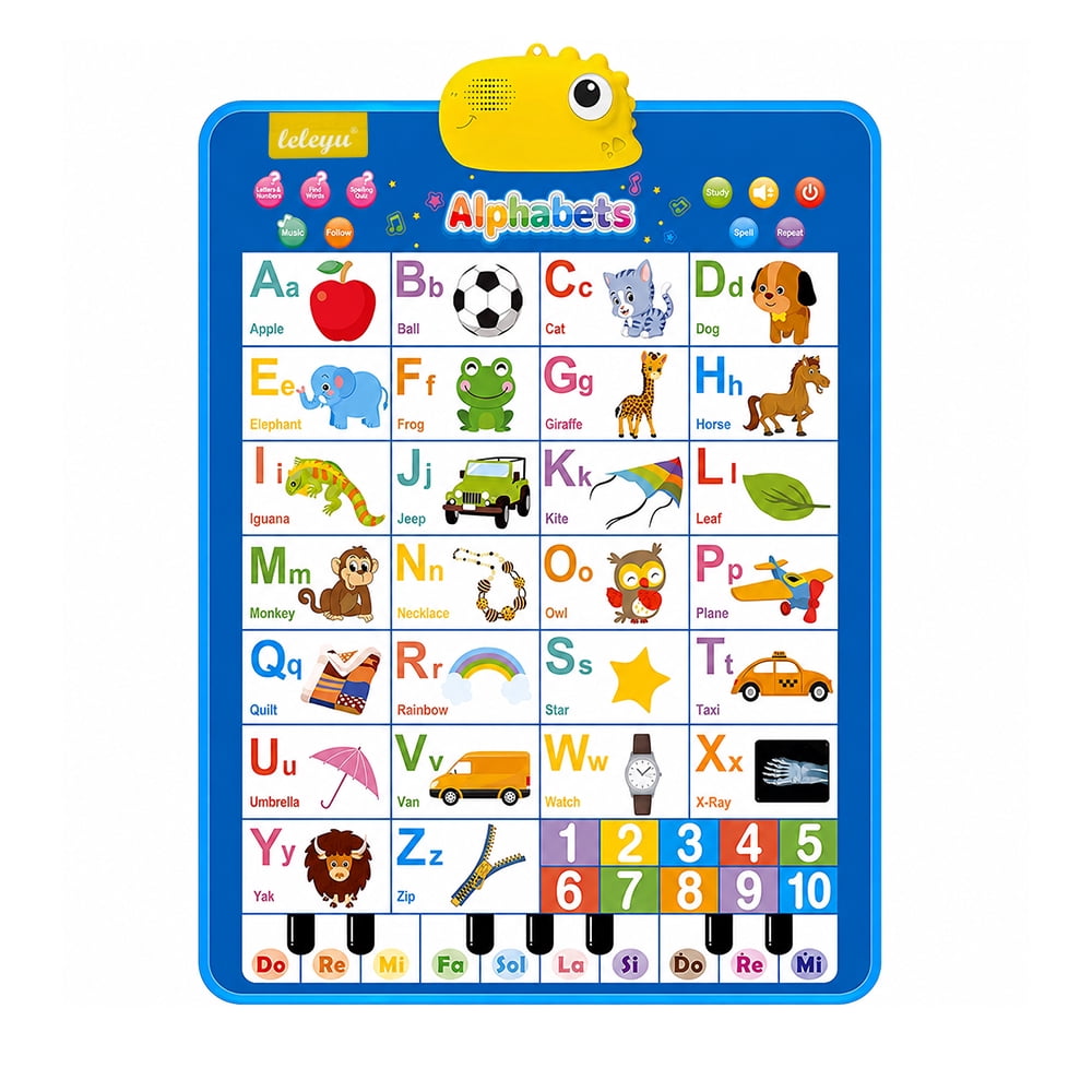Interactive Alphabet Wall Chart for Kids,Talking ABC Letters and Numbers 123 for Toddlers 2-6
