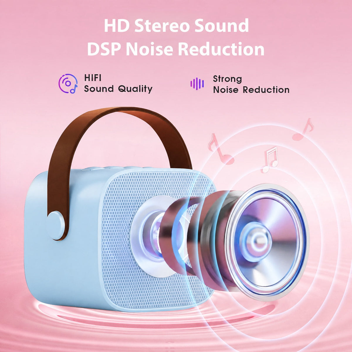 Mini Karaoke Machine with 2 Wireless Microphones Portable Mini Karaoke Machine for Kids for Christmas Party Gift