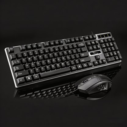 Gaming Keyboard and Mouse Combo, 104 Key Computer PC Gaming Keyboard for PC/Laptop (Black)