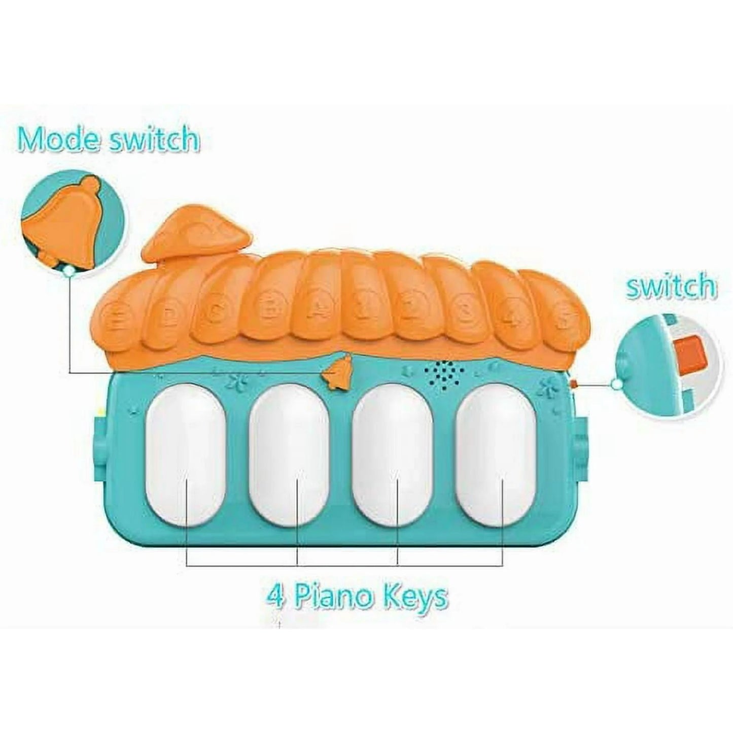 Baby Play Mat for Infant with Music and Mirror, Newborn Piano Activity Center Toys Gym Floor Playmat for Boys Girls