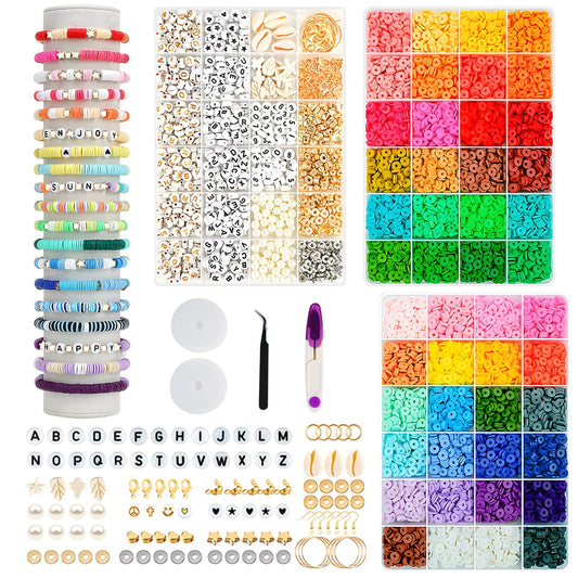 Bracelet Making Kit, 14,000Pcs 48 Colors Bracelet Making Kit ,Crafts Gift for Kids Adults, Jewelry Making Supplies
