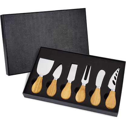 Cheese Knives Set Cheese Spreader Slicer Cheese Cutter Cheese Fork Cheese Spreading Knife for Charcuterie Boards Cutlery Gift Set 6 Pieces Cheese Knife Utensils Set