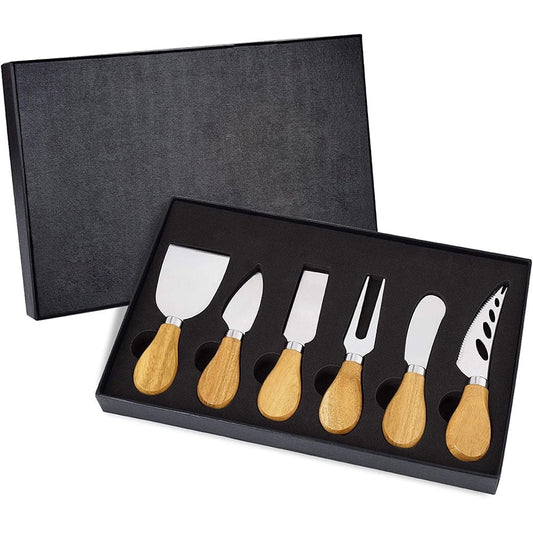 Cheese Knives Set Cheese Spreader Slicer Cheese Cutter Cheese Fork Cheese Spreading Knife for Charcuterie Boards Cutlery Gift Set 6 Pieces Cheese Knife Utensils Set