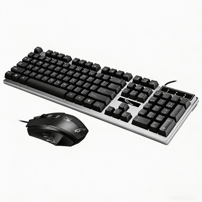 Gaming Keyboard and Mouse Combo, 104 Key Computer PC Gaming Keyboard for PC/Laptop (Black)