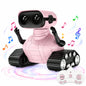 Swfoer Robot Toys for Kids,Remote Control Robot Toy, Rechargeable RC Robot for Boys Girls with Music and LED Eyes, Gift for Children Age 3 Years and Up, Pink