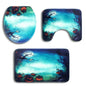 3-Piece Bathroom Linen & Accessory Set with Bath Mat, Contour Mat, and Toilet Lid Cover