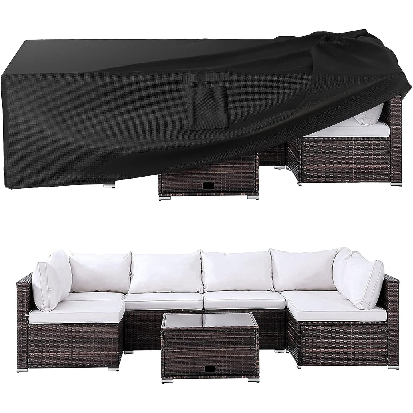 SwFoer Patio Furniture Covers Waterproof Outdoor Couch Sectional Sofa Set Cover 106in x 106in x 28in