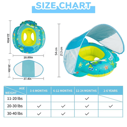 Pool Float Toys Baby Pool Float with Canopy Baby Float Infant Swimming Pool Float Sun Protection