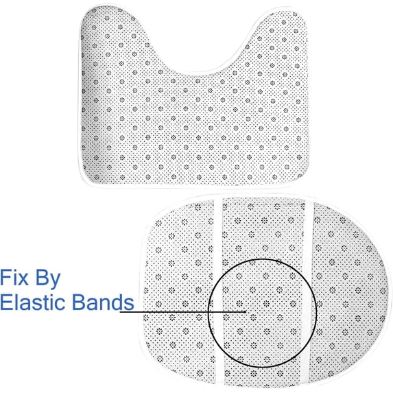 3-Piece Bathroom Linen & Accessory Set with Bath Mat, Contour Mat, and Toilet Lid Cover