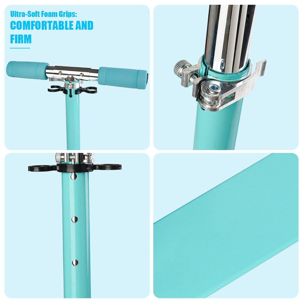 Kick Scooters Adjustable Height Handlebars Foldable with Light-up Wheels