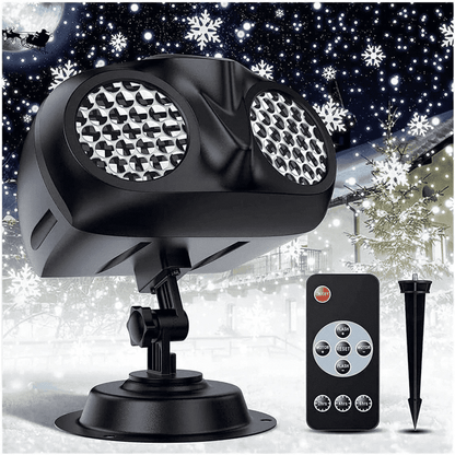 Uncahome Christmas Snowflake Light Projector Remote Control Timer Waterproof LED Snowfall Landscape Light for Xmas Holiday Party
