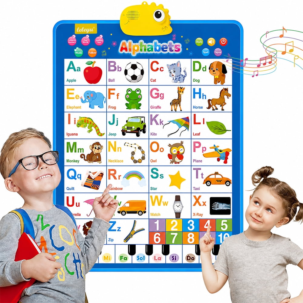 Interactive Alphabet Wall Chart for Kids,Talking ABC Letters and Numbers 123 for Toddlers 2-6