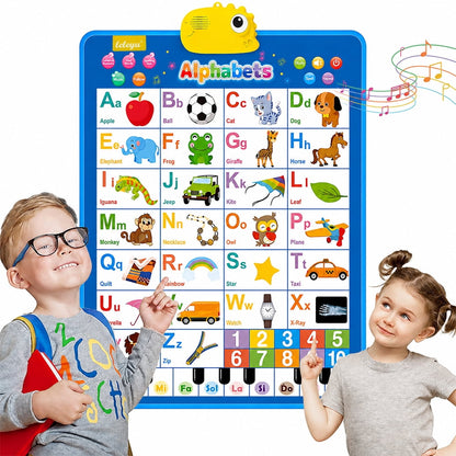 Interactive Alphabet Wall Chart for Kids,Talking ABC Letters and Numbers 123 for Toddlers 2-6