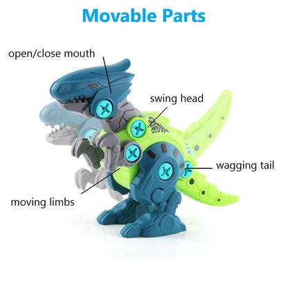 Dinosaur Toys Take Apart Stem Building Construction Toys with Electric Drill Gift for Boys Girls 4-8 Year Old