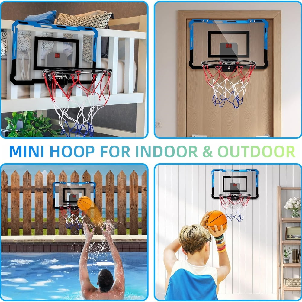 Indoor Basketball Hoop Basketball Hoop Indoor Automatic Scoring Electronic Scoreboard with 3 Balls Basketball Toy for Kids