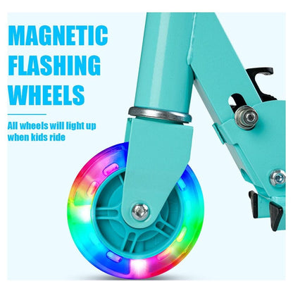 Kick Scooters Adjustable Height Handlebars Foldable with Light-up Wheels