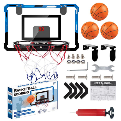 Indoor Basketball Hoop Basketball Hoop Indoor Automatic Scoring Electronic Scoreboard with 3 Balls Basketball Toy for Kids