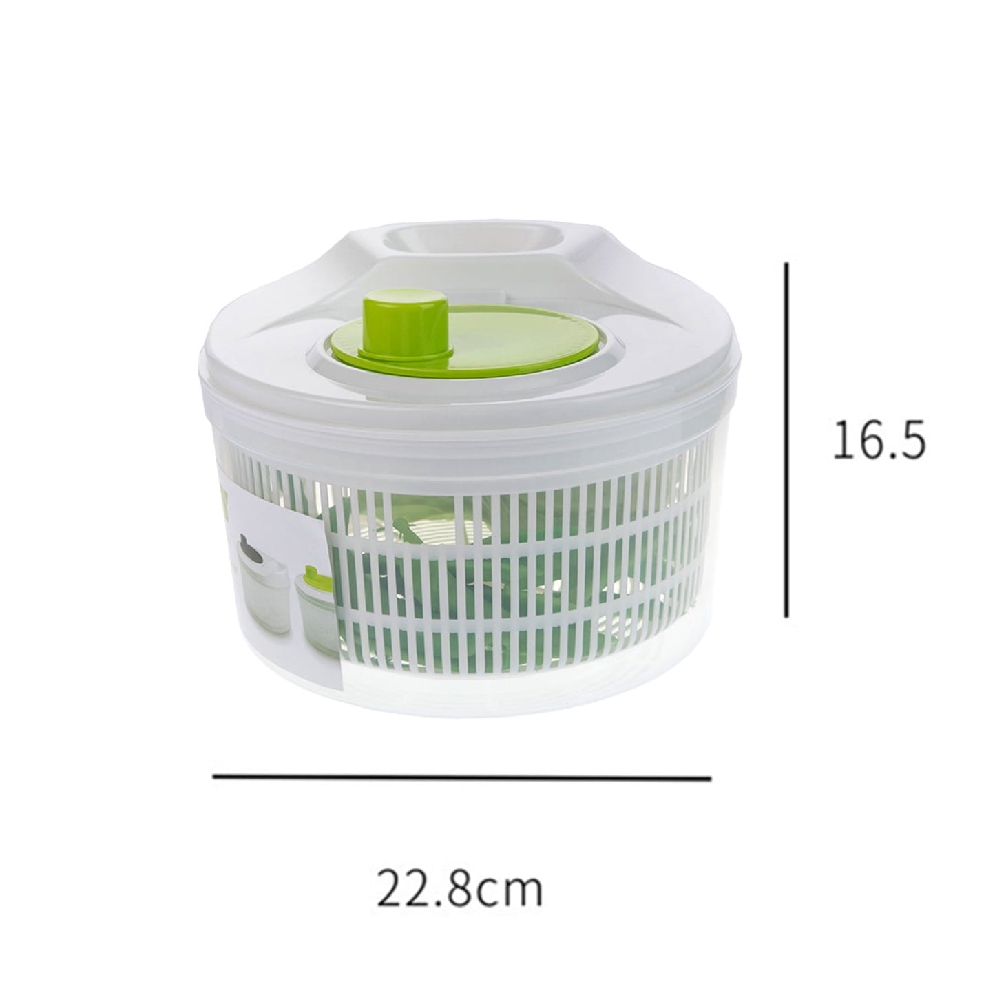 Salad Spinner Vegetable Dryer, 3.4 Quart Fruit Veggie Bowl Lockable Colander Basket and Lid with Drawcord Switch