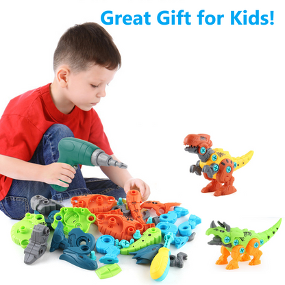 Dinosaur Toys Take Apart Stem Building Construction Toys with Electric Drill Gift for Boys Girls 4-8 Year Old