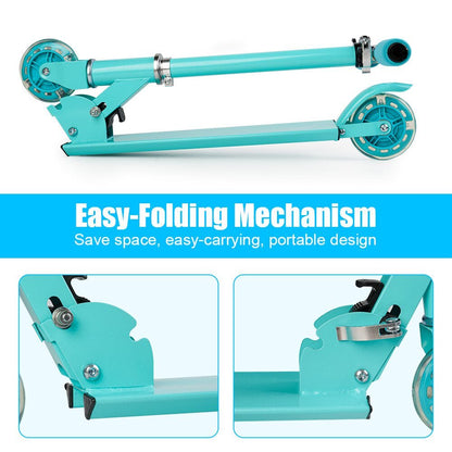 Kick Scooters Adjustable Height Handlebars Foldable with Light-up Wheels