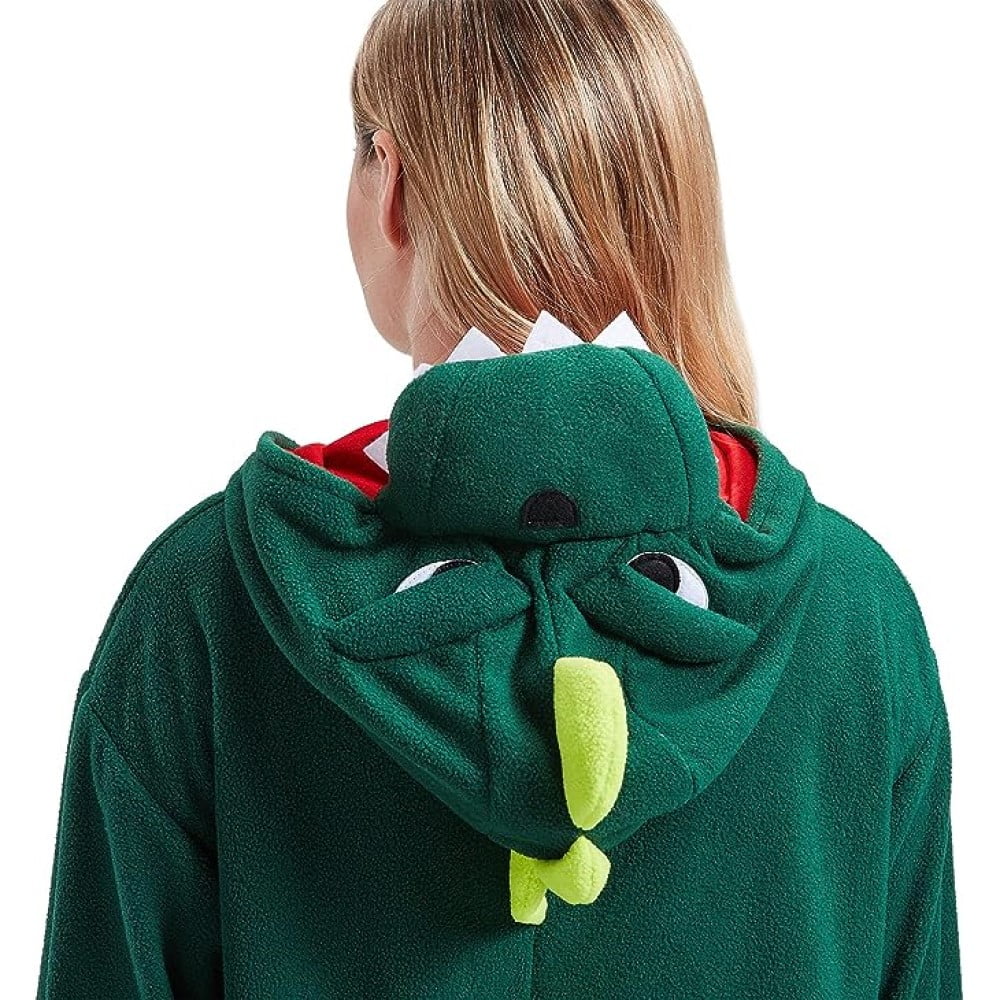 Funsmile Dinosaur Onesies Animal Women/Men Pajamas Adult Costume Cosplay Sleepwear Unisex Onesie for Home Christmas Halloween