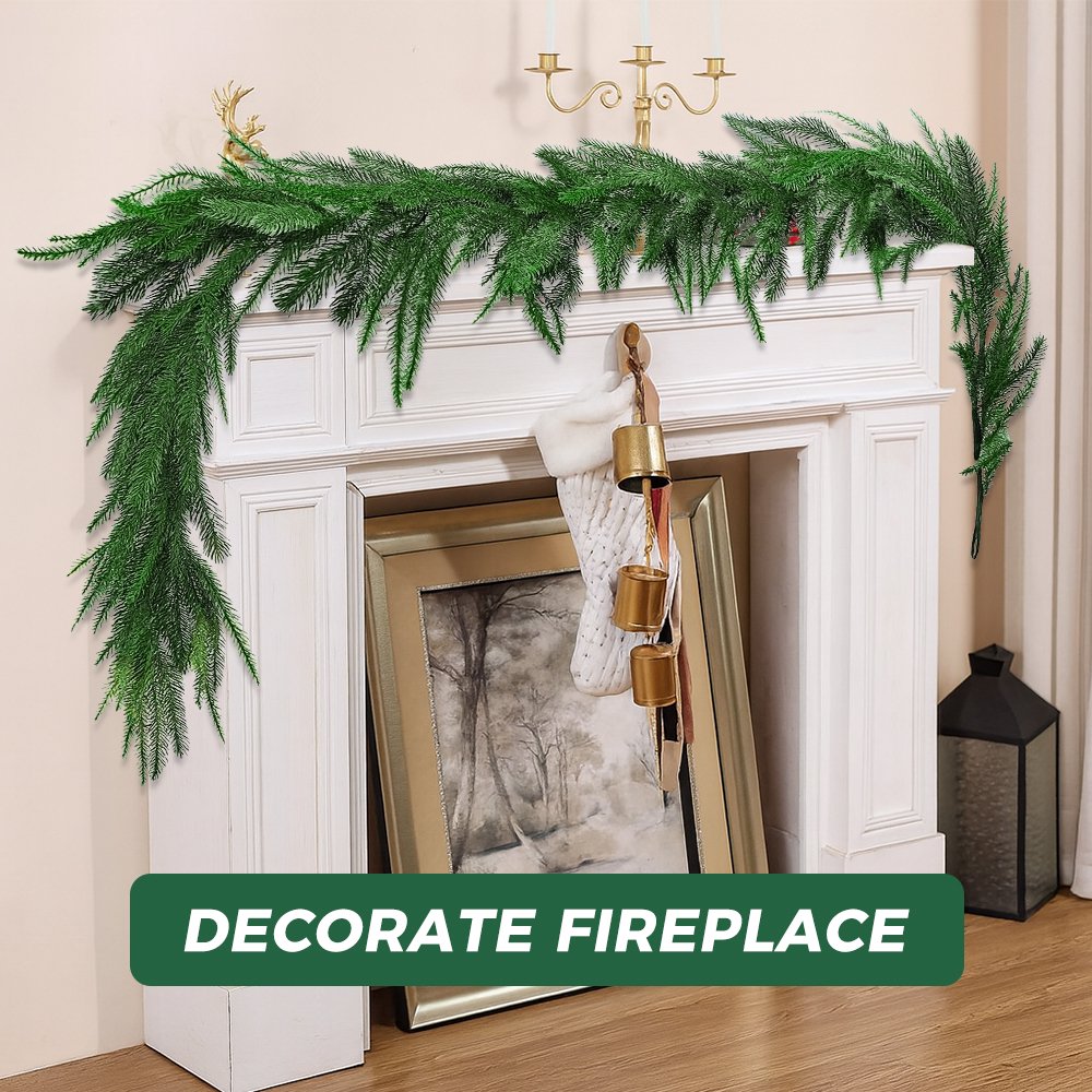 6 Ft Real Touch Christmas Garland Lifelike Cedar Garland Realistic Christmas Outdoor Indoor Decorations