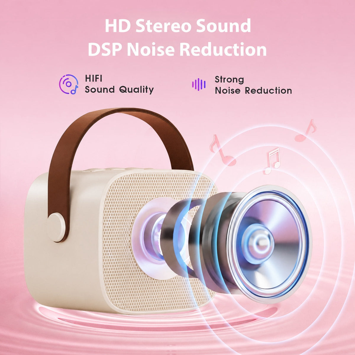 Mini Karaoke Machine with 2 Wireless Microphones Portable Mini Karaoke Machine for Kids for Christmas Party Gift
