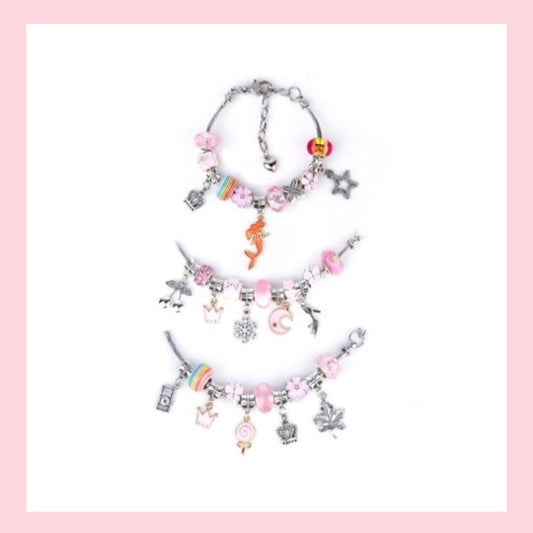 SwFoer 66 Pcs Charm Bracelet Making Kit, DIY Jewelry Making Kits Crafts Gifts Set for Girls