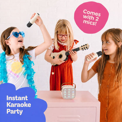Mini Karaoke Machine with 2 Wireless Microphones Portable Mini Karaoke Machine for Kids for Christmas Party Gift