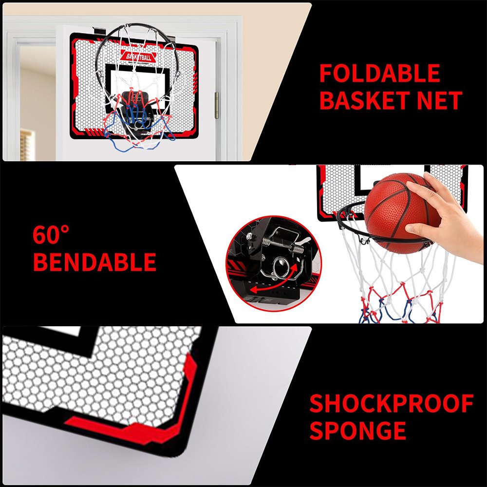 Indoor Basketball Hoop for Kids, Over The Door Basketball Hoops